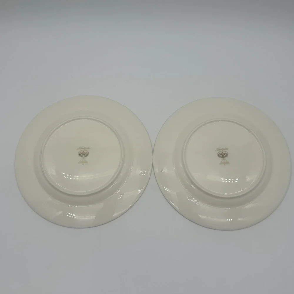 Noritake Lylewood 8.25 Inch Salad Lunch Plates Set of 2 Floral Ivory